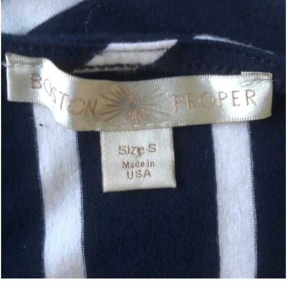 One shoulder tank top striped dark blue and white - SZ: S - Picture 4 of 4